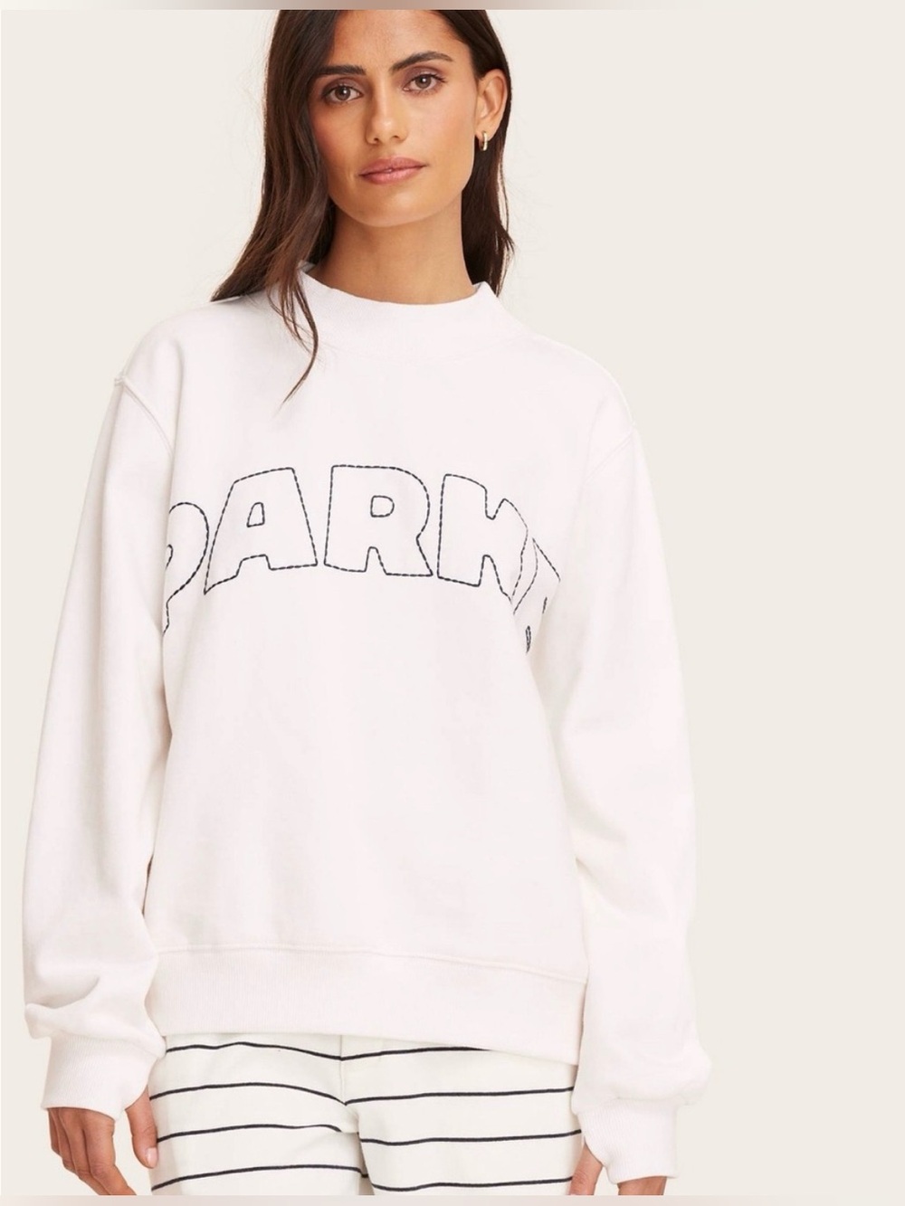 Parke x Target collab White/Cream Black Logo Crewneck Sweatshirt -Women's L/XL